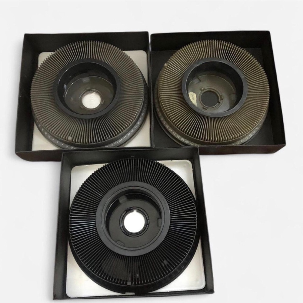 Vintage Lot 3 Kodak Carousel Transvue 140 Slide Projector Trays Original Boxes.